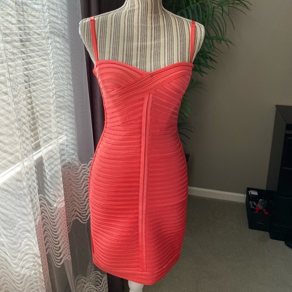 BCBGMaxazria Women's Pink Strapless Bandage Dress - Picture 2 of 8